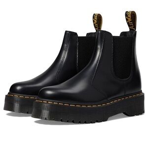 Dr Martens 2976 Quad Platform Chelsea Boots Womens 11 Mens 10 Black Leather New